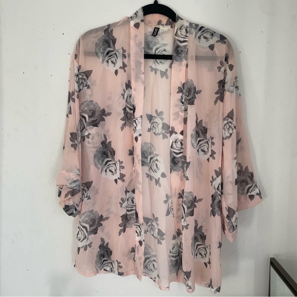 Pink Floral Chiffon Cover Up - Picture 1 of 4